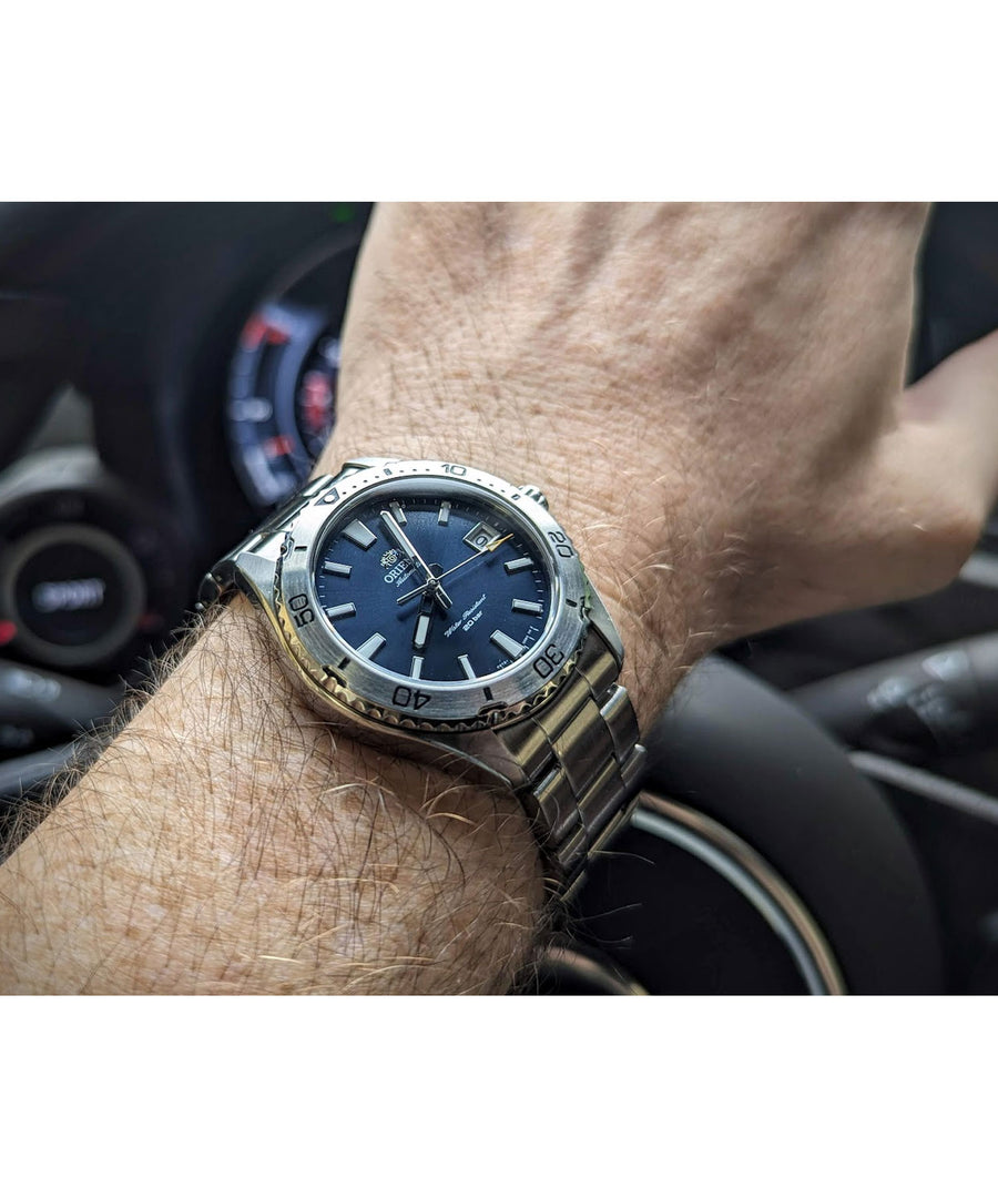 Orient RA-AC0Q02L10B Mako 40 Sports Automatic Blue Dial Steel Strap Men's Watch