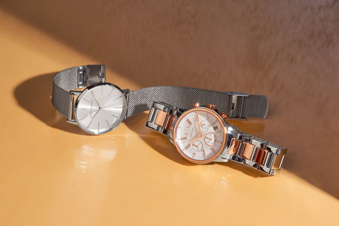 Armani Exchange AX4331 Chronograph Two Tone Bracelet Strap Women's Watch