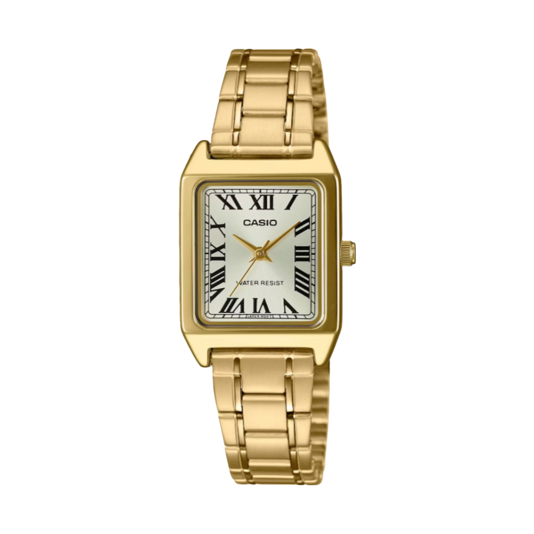 Casio LTP-V007G-9B Cartier Tank Style Analog Quartz Gold Stainless Steel Women’s Watch