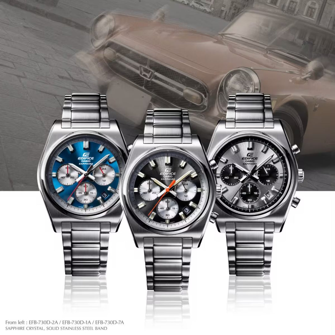 Casio EDIFICE Motorsports EFB-730D-1AVUEF Chronograph (40mm) Black Dial / Stainless Steel Bracelet Mens Watch