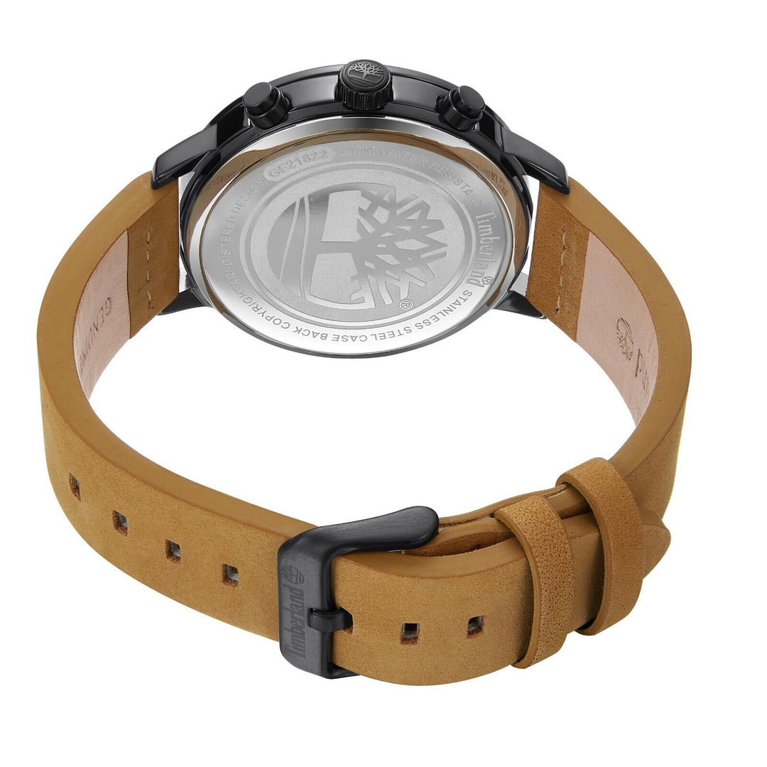 Timberland Louden Quartz TDWGF2182201 Multi-Function (44mm) Black Dial / Tan Leather Strap Men's Watch