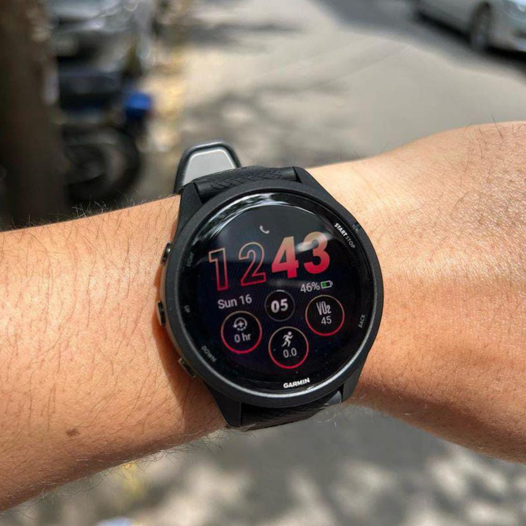Garmin Forerunner® 265 010-02810-40
Black Bezel and Case with Black/Powder Gray Silicone Band Men's & Women's Watch