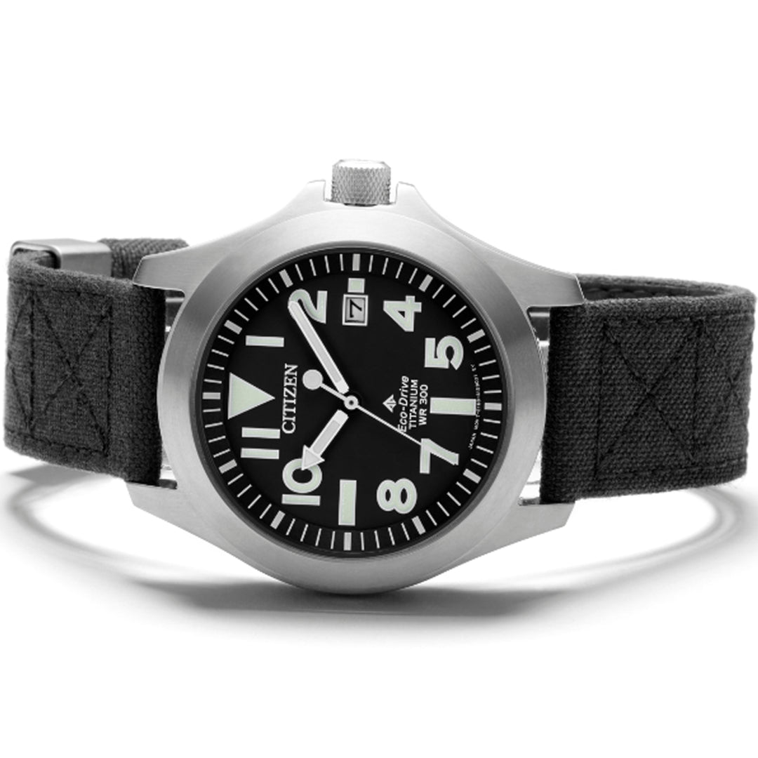 Citizen BN0118-04E Promaster Tough Super Titanium 40mm Black Dial Black Fabric Men’s Watch