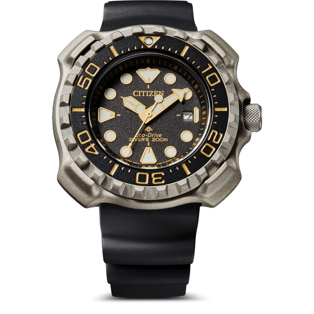 Citizen BN0220-16E Titanium Eco-Drive Promaster WR200 Black Silicone Strap Men's Watch