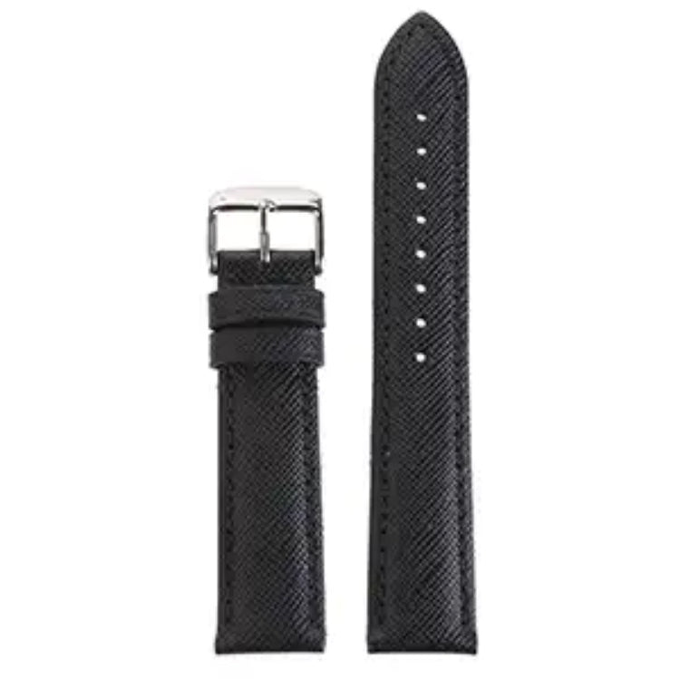 Genuine Leather Checkered Cross Pattern 18mm, 20mm and 22mm Replacement Watch Strap for Seiko, Citizen, Casio, etc