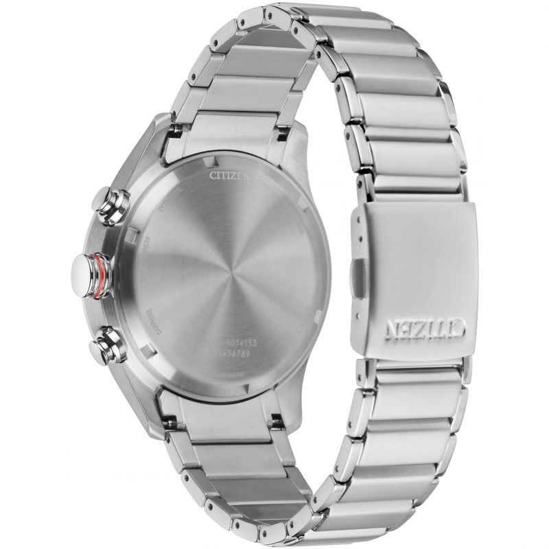 Citizen CA4497-86X Super Titanium Chronograph Eco Drive Green Dial Titanium Bracelet Men’s Watch