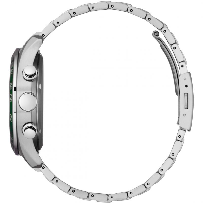 Citizen CA4497-86X Super Titanium Chronograph Eco Drive Green Dial Titanium Bracelet Men’s Watch