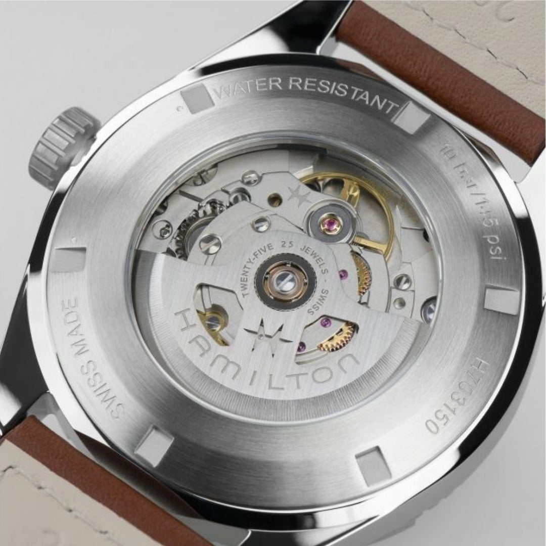 Hamilton Khaki Field Expedition H70225510 Automatic (37mm) White Dial / Brown Leather Strap Men's Watch