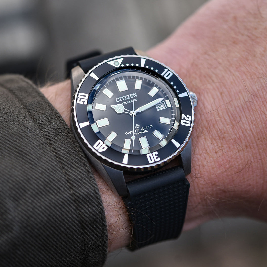 Citizen NB6021-17E Promaster Diver Super Titanium Automatic 41mm Black Dial Black Rubber Strap Men’s Watch