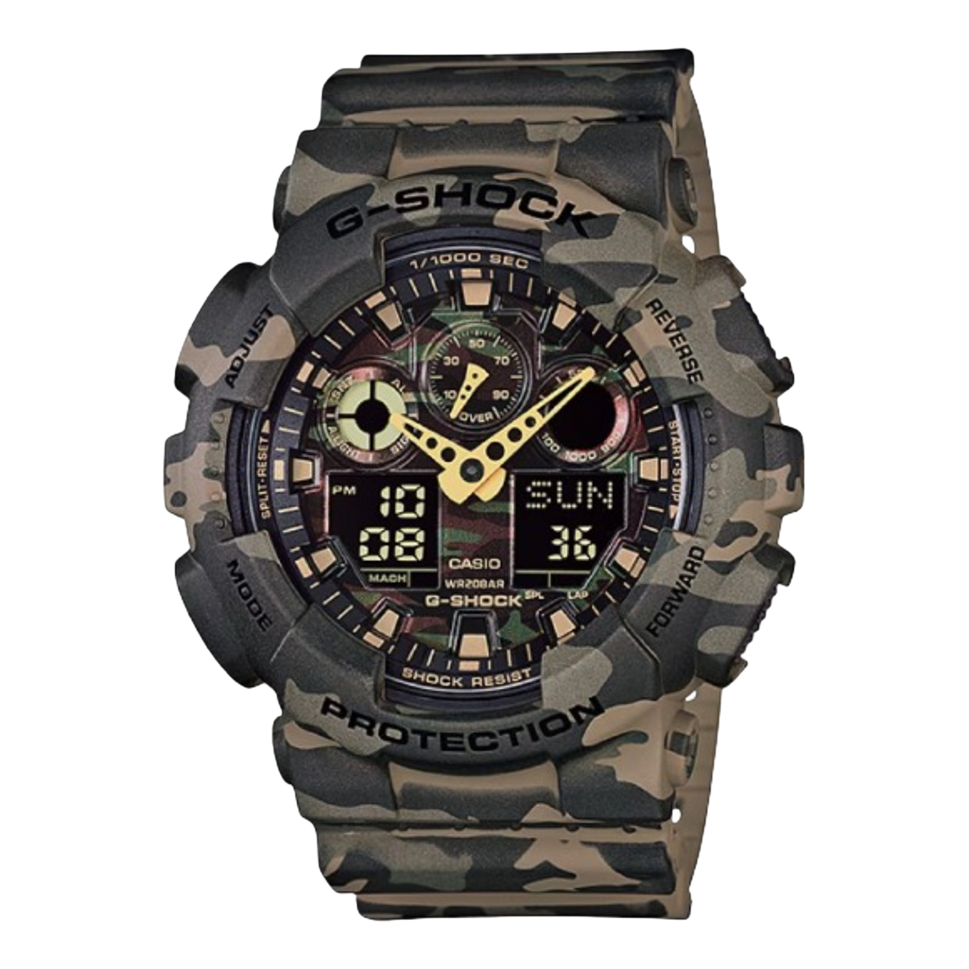 Casio Gshock Analog-Digital GA-100 Series GA-100CM-5A  Camouflage Dial Men's Watch