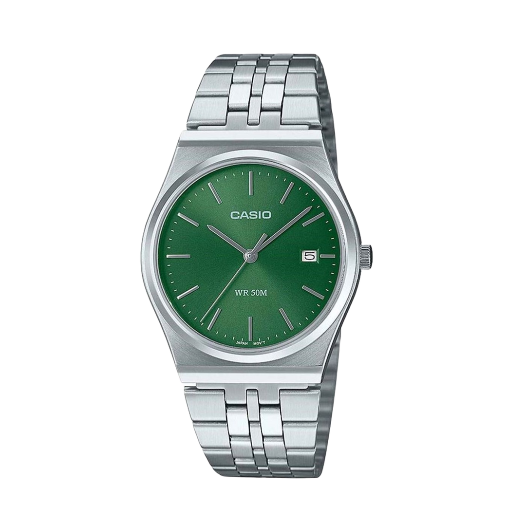 Casio MTP-B145D-3AVEF Series Analogue Quartz (35mm) Forest Green Sunray Dial / Stainless Steel Bracelet Men’s & Women’s Watch