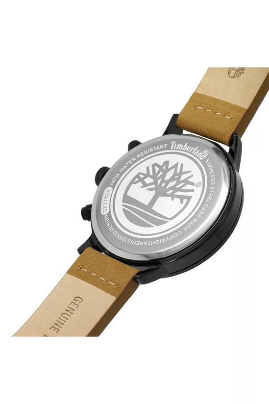 Timberland Louden Quartz TDWGF2182201 Multi-Function (44mm) Black Dial / Tan Leather Strap Men's Watch