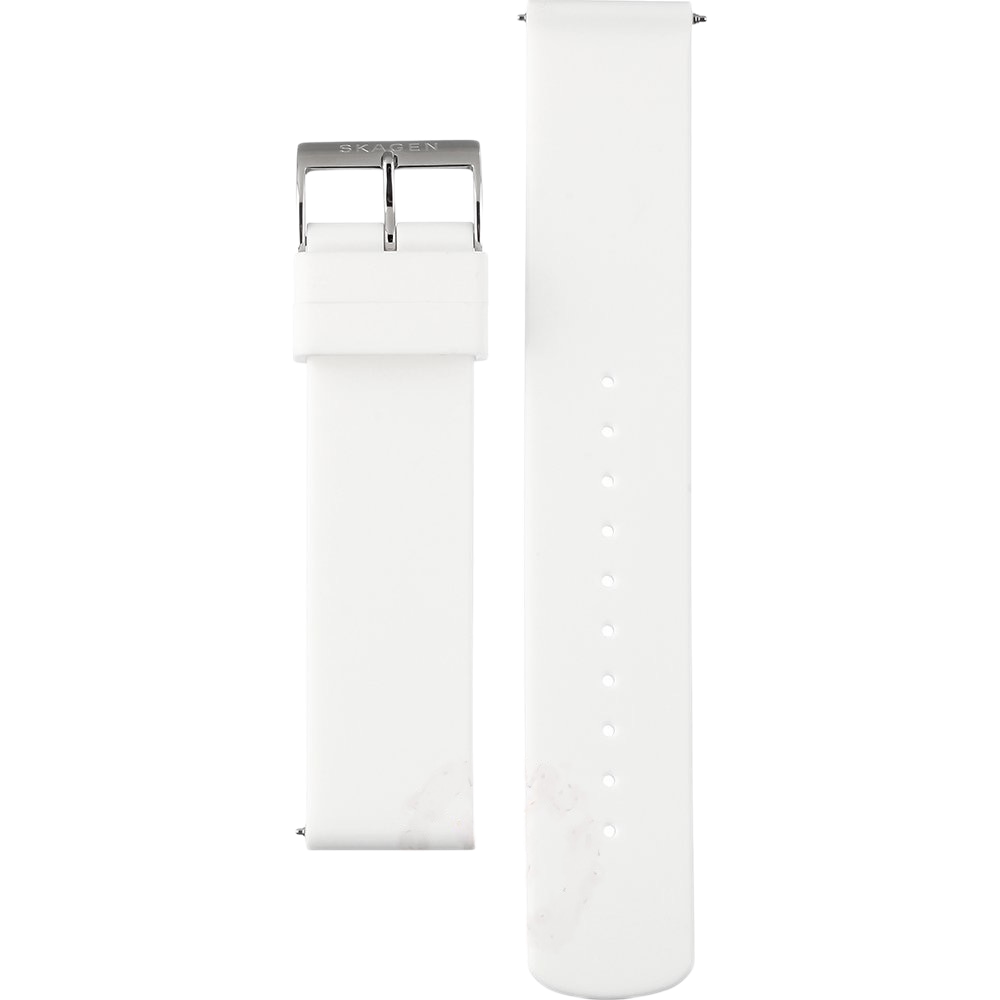 Authentic Skagen 20mm White Silicone Strap Quick Release Watchband for Seiko,Citizen, Skagen, Fossil etc
