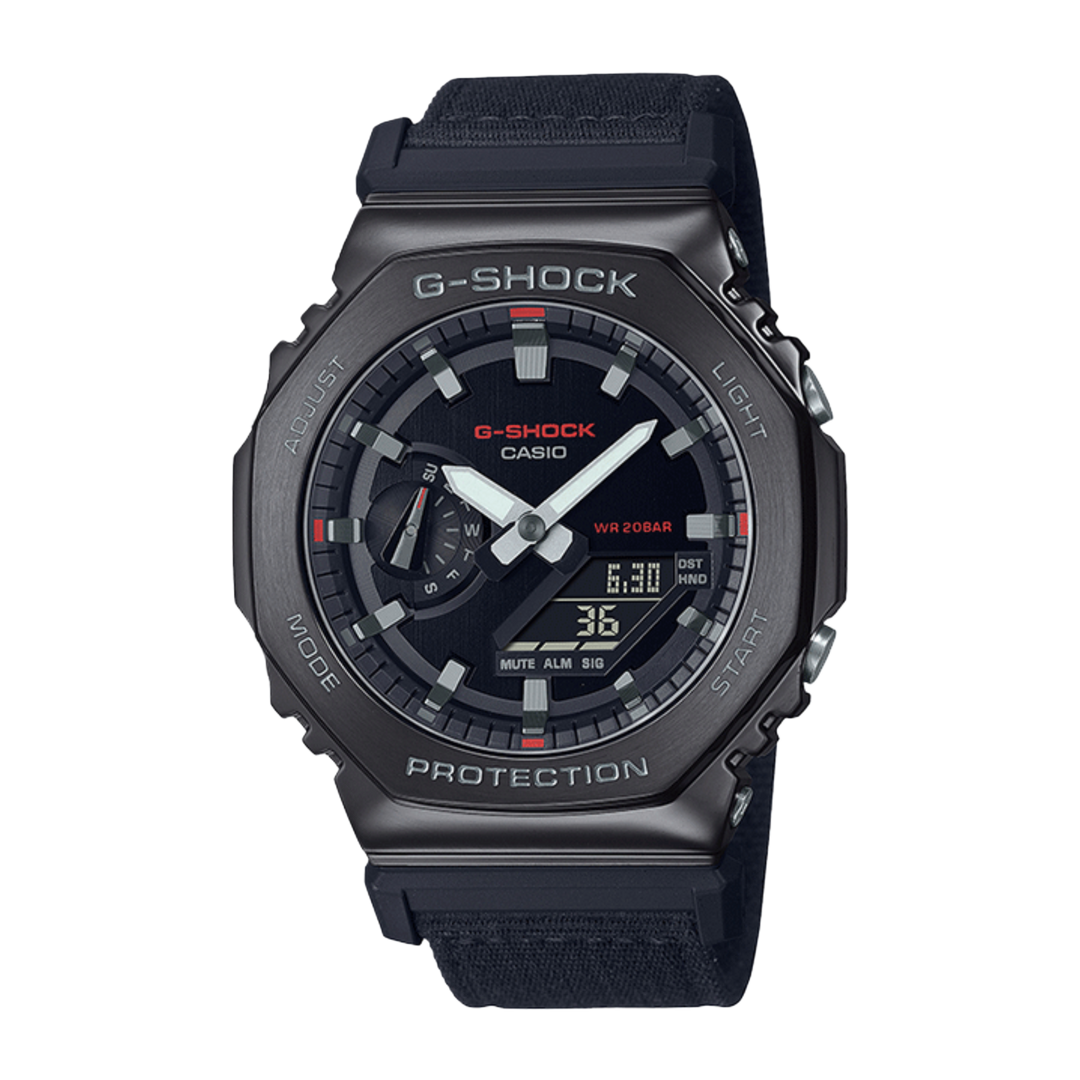 Casio G-Shock GM-2100CB-1ADR Utility Metal Collection Black Canvas Strap Men's Watch