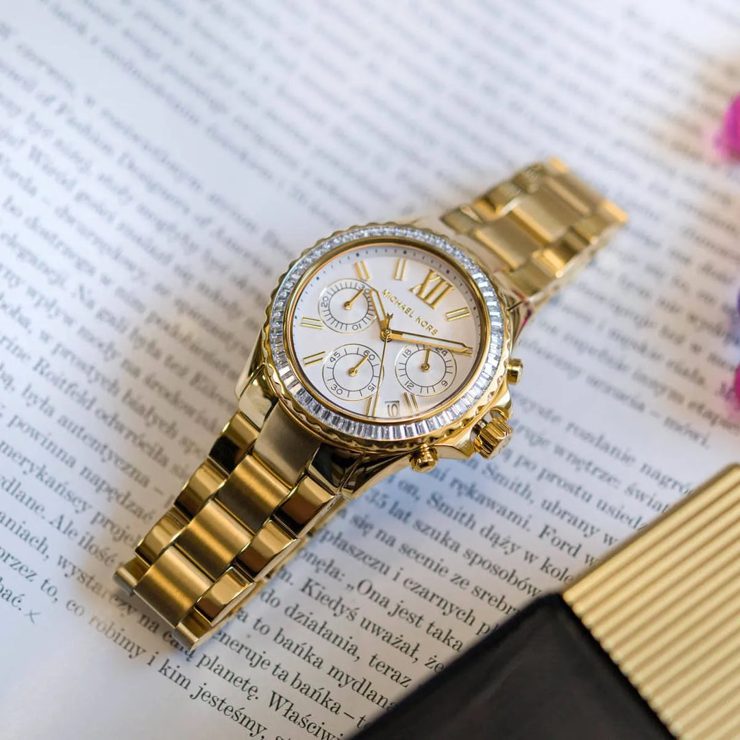 Michael Kors Everest MK7212 Gold Toned Chronograph Women's Watch