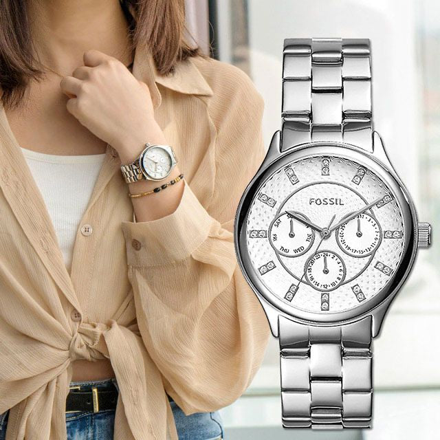 Fossil BQ1560 Modern Sophisticate Textured Dial Multifunction Stainless Steel Women's Watch