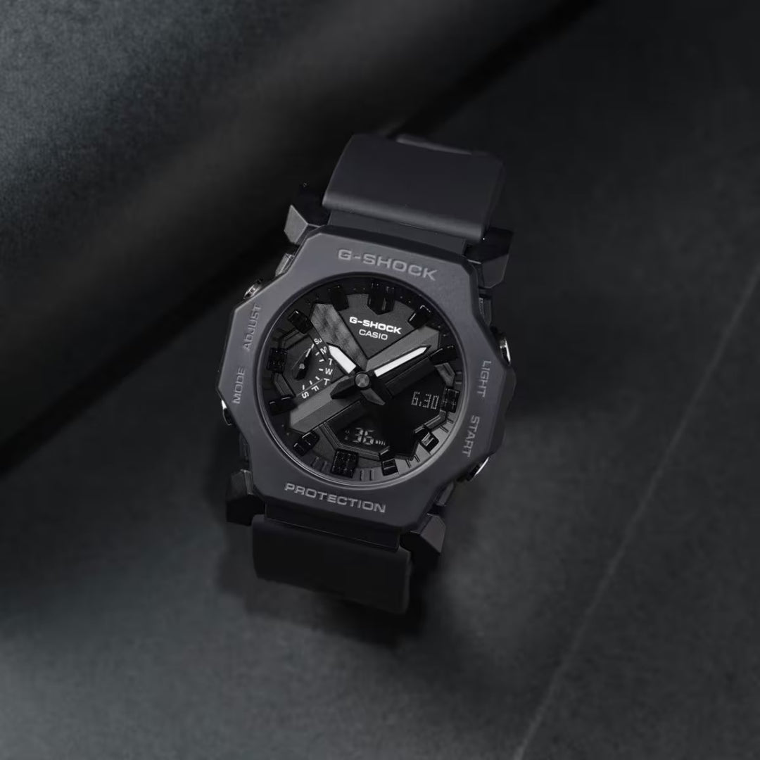 Casio GA-2300-1AER G Shock Core 42.1mm Black Hybrid Dial Black Resin Strap Men's Watch