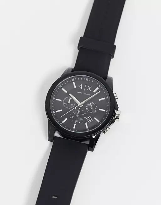Armani Exchange AX-1326 Chronograph Dial Black Silicone Men's Watch