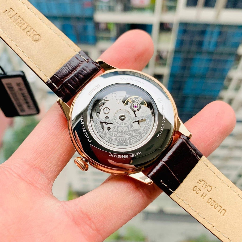 Orient Sun & Moonphase Open Heart RA-AS0102S10B Mechanical Ivory Dial / Brown Leather Men's Watch