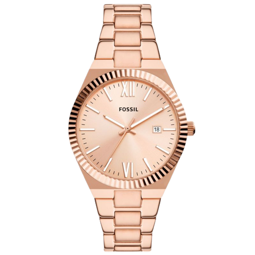 Fossil ES5258 Scarlette Rose Gold Dial Rose Gold Stainless Steel Bracelet Women's Watch