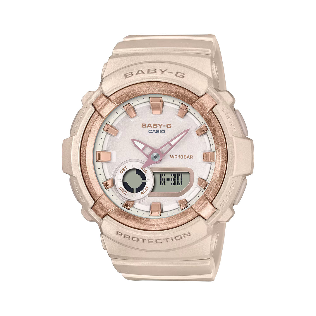 Casio BGA-280BA-4A Metallic Accents Baby-G Beige Pink Resin Band Women's Watch