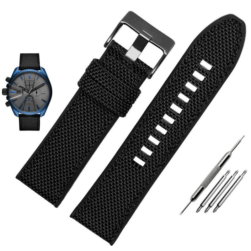 DIESEL Dz4500 Dz4506 DZ7420 DZ4318 Canvas Silicone Watchband Men's 24 26mm 28mm Nylon Watch Strap