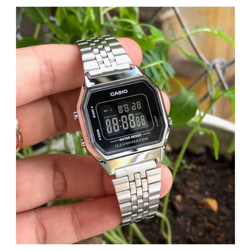 Casio Vintage Illuminator (28.6mm) Digital Dial / Stainless Steel LA680WA-1B Silver Dial Women's Watch