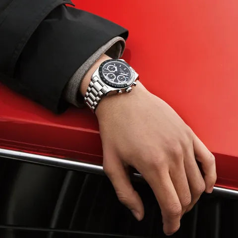 Tissot PR516 Mechanical Chronograph (41mm) Black Dial / Stainless Steel Bracelet T1494592105100 Men’s Watch