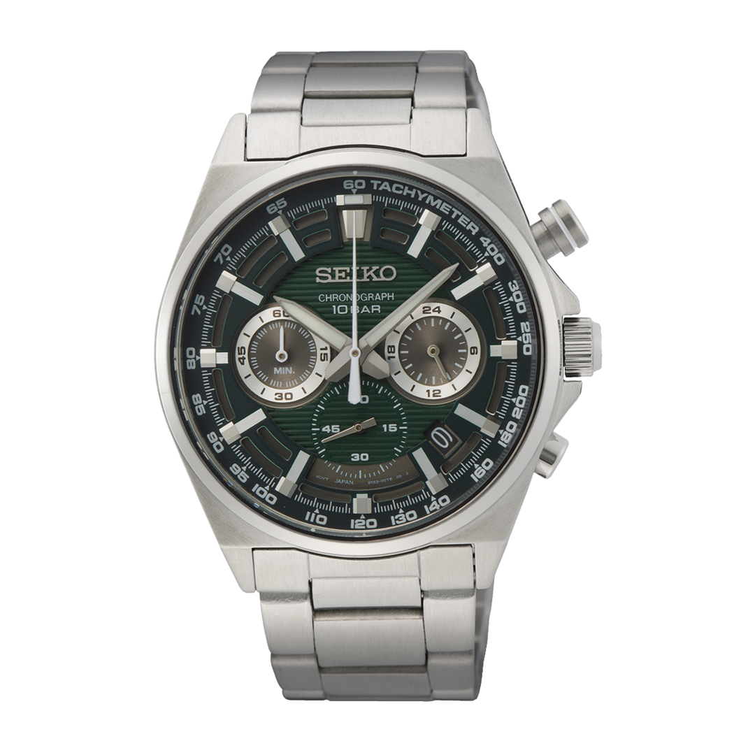 Seiko SSB405P1 ‘Urban Sports Chronograph’ Black and Green Dial Men's Watch