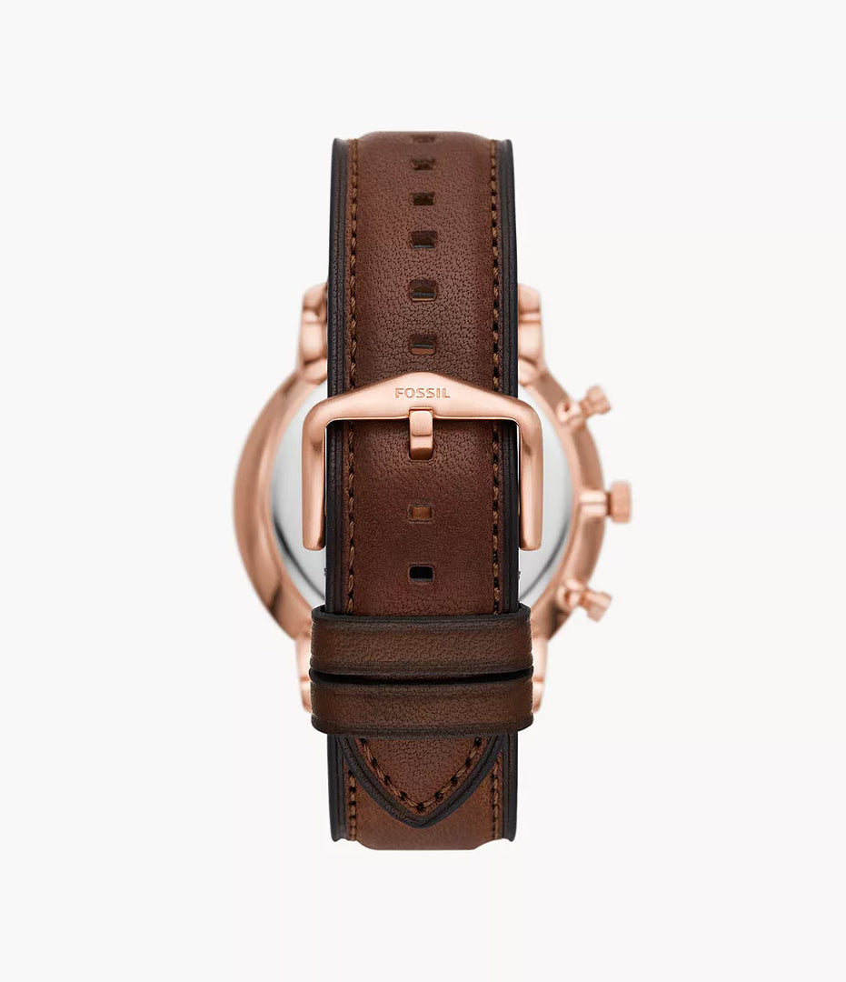 Fossil FS6026 Neutra Chronograph 44mm Brown Dial Brown Leather Strap Men's Watch