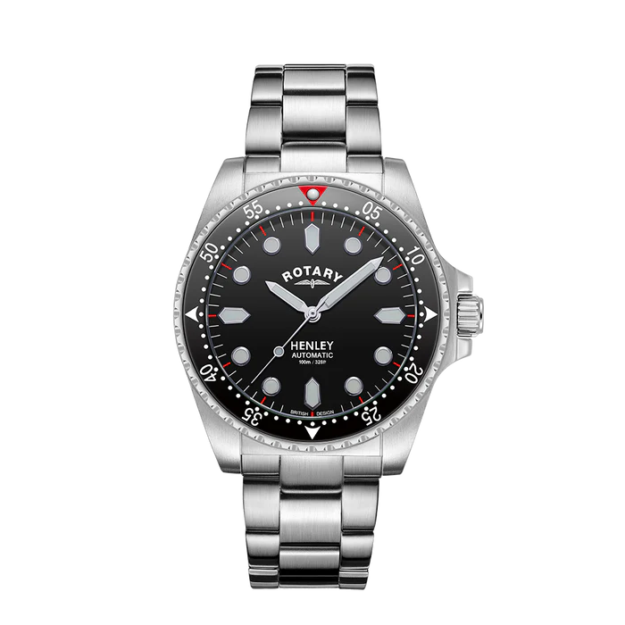 Rotary GB05136/04 Henley Automatic Black Dial Stainless Steel Bracelet Men's Watch
