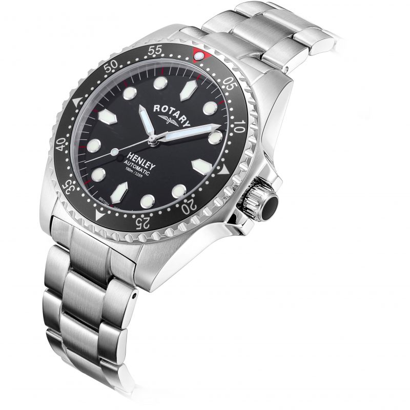 Rotary GB05136/04 Henley Automatic Black Dial Stainless Steel Bracelet Men's Watch