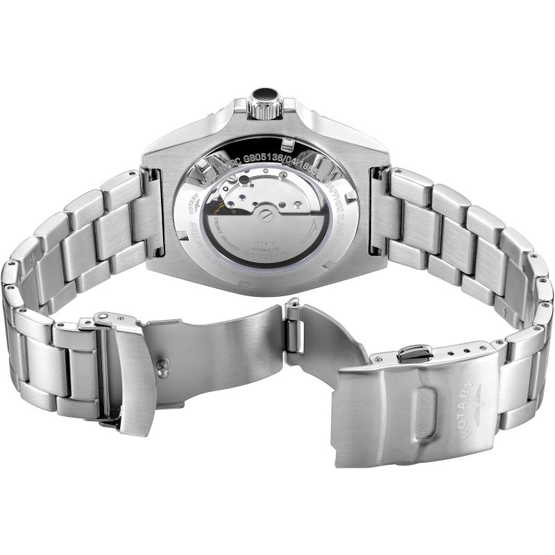 Rotary GB05136/04 Henley Automatic Black Dial Stainless Steel Bracelet Men's Watch
