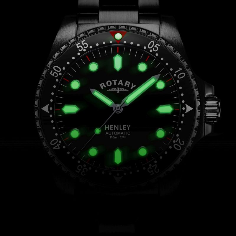Rotary GB05136/04 Henley Automatic Black Dial Stainless Steel Bracelet Men's Watch