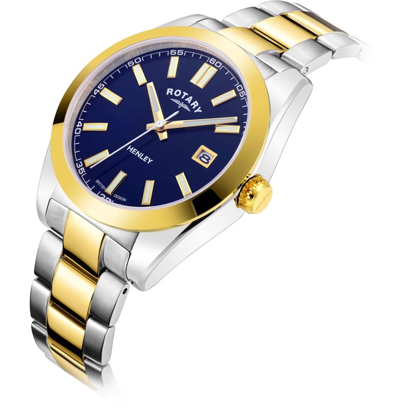 Rotary GB05181/05 Henley Blue Dial Two Tone Stainless Steel Bracelet Men's Watch