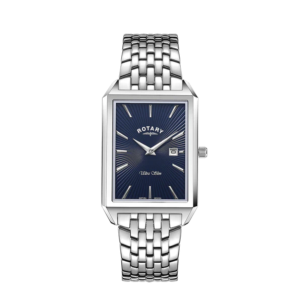 Rotary GB08020/05 Ultra Slim Square Dial Fine Link Stainless Steel