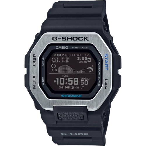 Casio Gshock GBX-100-1ER G-Lide Surf Digital Dial Black Resin Strap Men's Watch