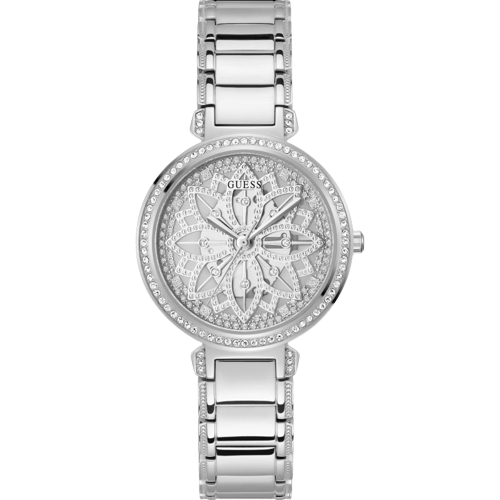 Guess GW0528L1 Silver Crystal Flower Dial Stainless Steel Bracelet Women's Watch