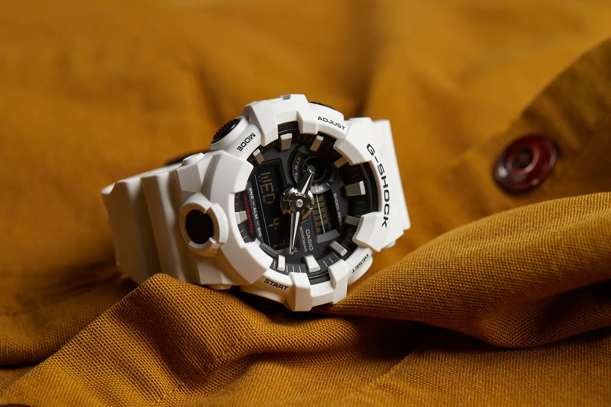 Casio GA-700-7ADR-P G Shock Digital Analogue White Resin Strap