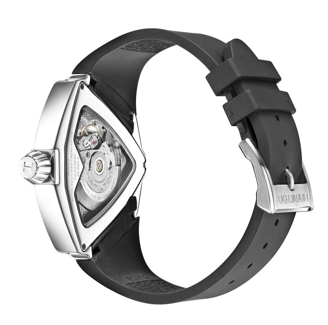 Hamilton H24655331 Ventura XXL Automatic 45.5mm Black Dial Black Rubber Strap Men's Watch