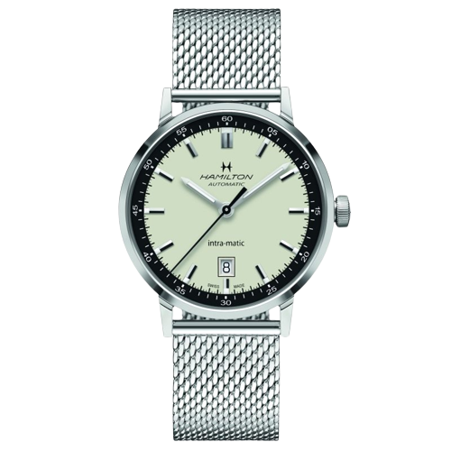 Hamilton H38425120 American Classic Intra matic Steel Mesh Bracelet White Dial Men's Watch