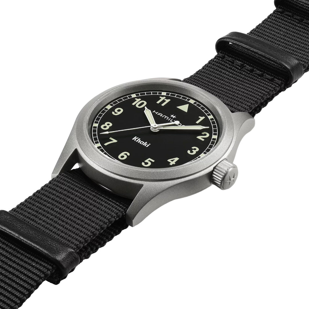 Hamilton H69401430 Khaki Field Quartz 38mm Black Dial Black Textile Strap Men & Women Watches