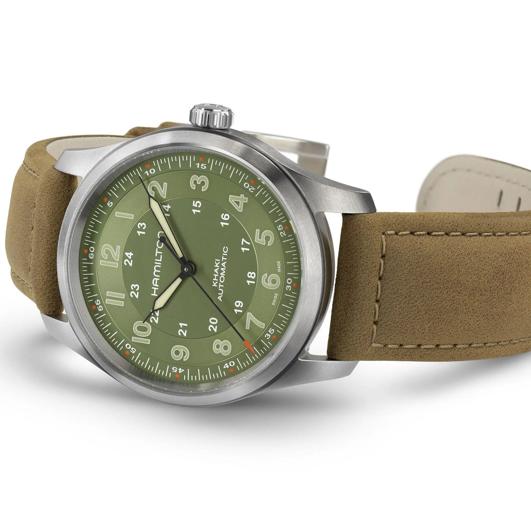 Hamilton H70205860 Khaki Field Titanium 38mm Green Dial Automatic Men's Watch