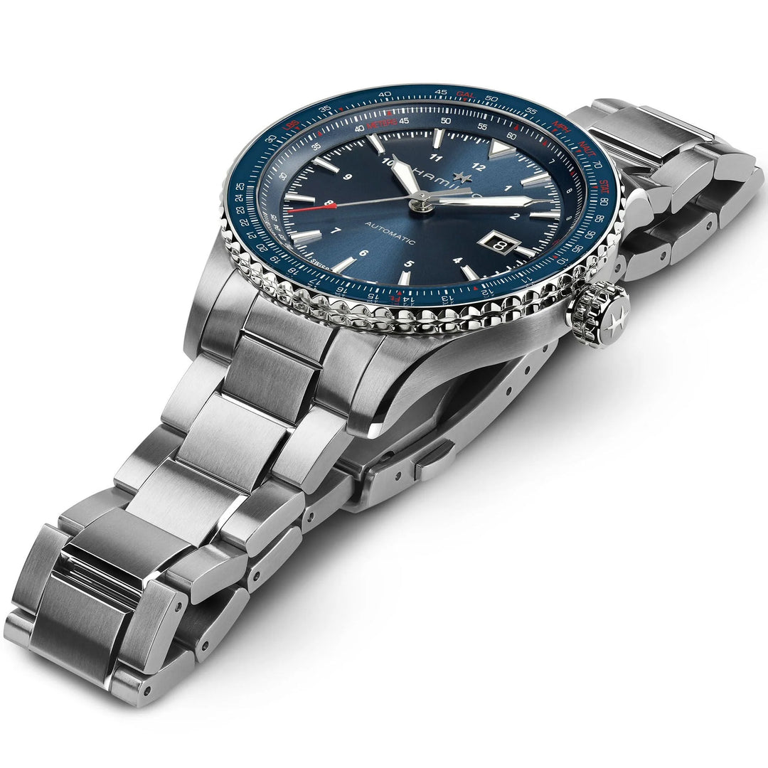 Hamilton H76645140 Khaki Aviation Converter Automatic Blue Dial Stainless Steel Bracelet 42mm Men's Watch