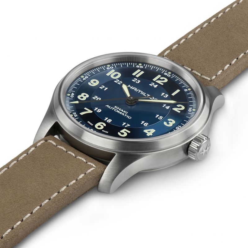 Hamilton H70545540 Khaki Field Titanium 42mm Automatic Leather Strap Men's Watch