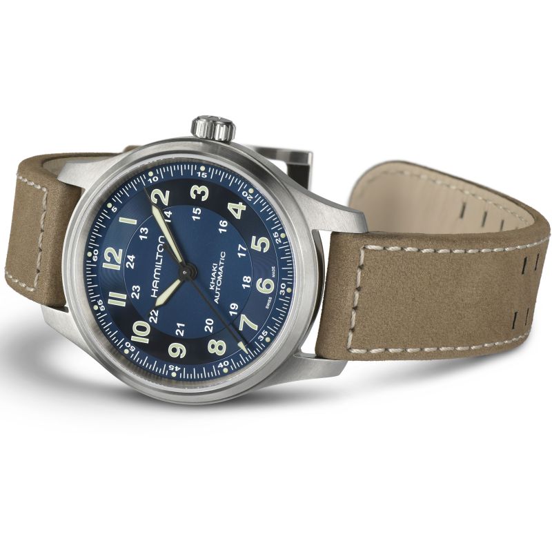 Hamilton H70545540 Khaki Field Titanium 42mm Automatic Leather Strap Men's Watch