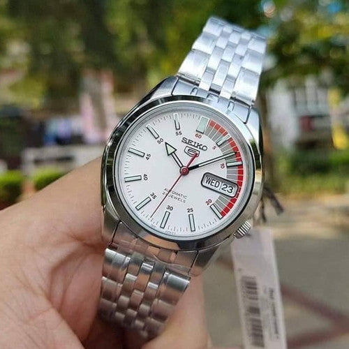 Seiko 5 Automatic SNK369 SNK369K1 SNK369K Speed Racer White Dial Men's Watch