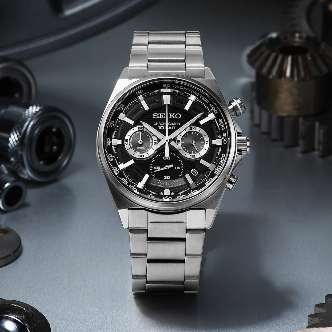 Seiko SSB397P1 Chronograph Watch Black Dial  Men's Watch