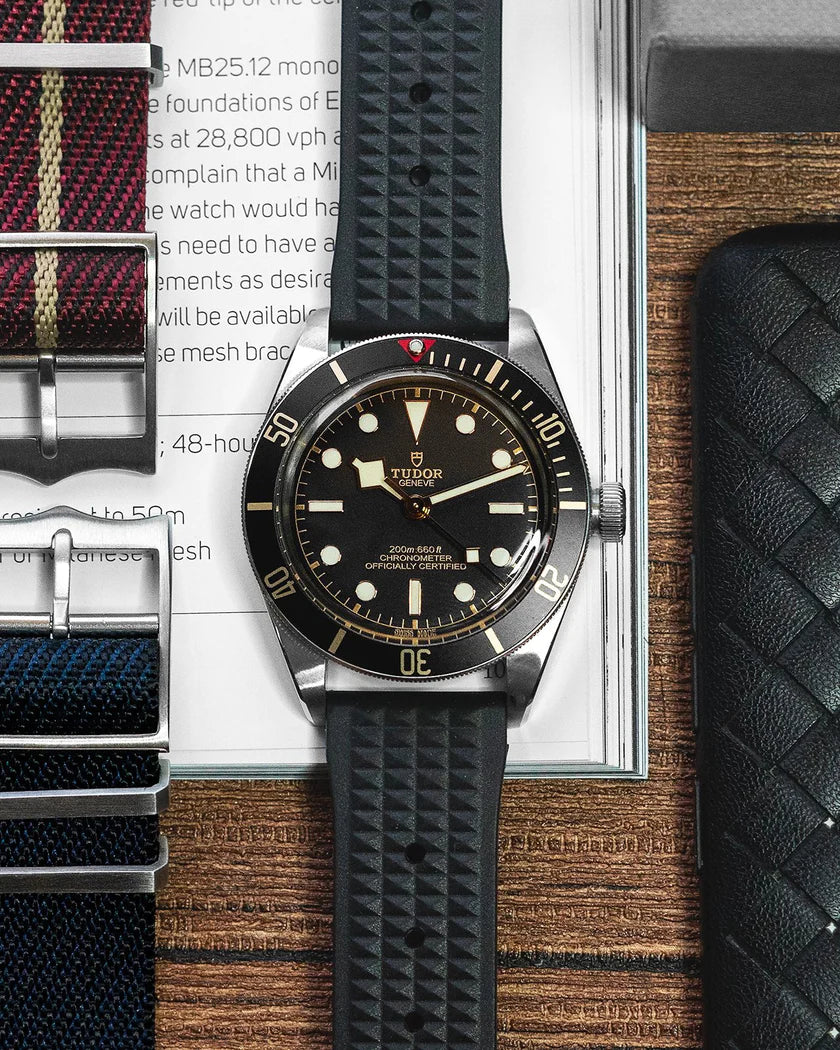 Premium Grade Fluoro Vulcanized Waffle Type Watch Rubber Strap 18mm,20mm & 22mm Quick Release FKM Diver’s Watch Replacement Strap