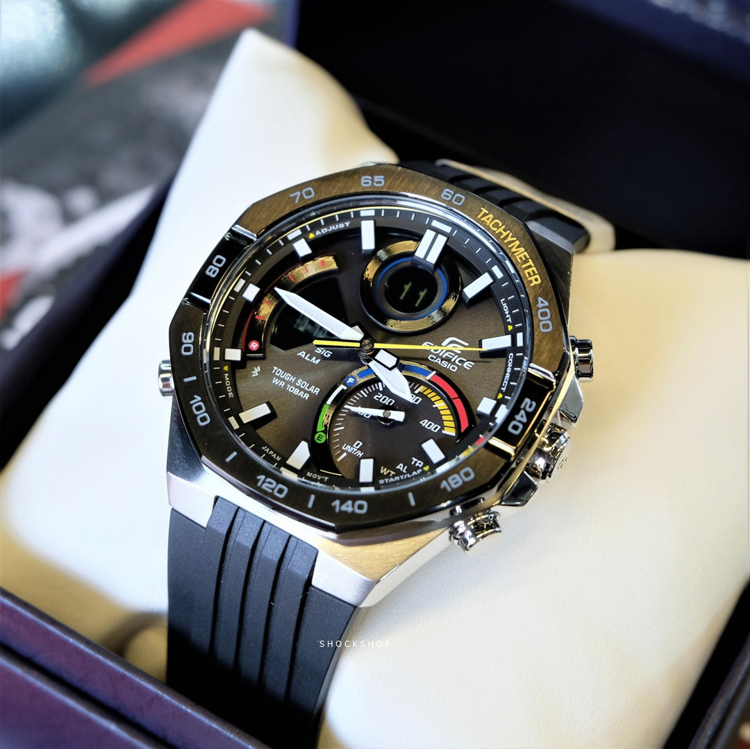 Casio ECB-950MP-1AEF Edifice Chronograph Bluetooth Solar Multi colour series Rubber Strap Men's Watch
